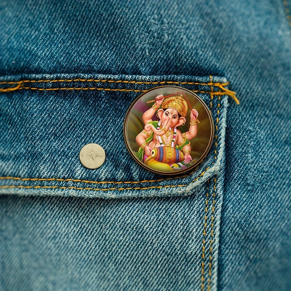 Classic Ganesha Design Brooch, Unisex Gift